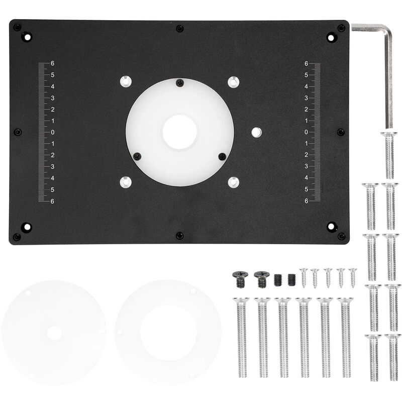 

Maquina de corte de aluminio anodizado duro Dispositivo de grabado Tablero abatible con 3 anillos para carpinteria DIY, Placa de insercion multicolor