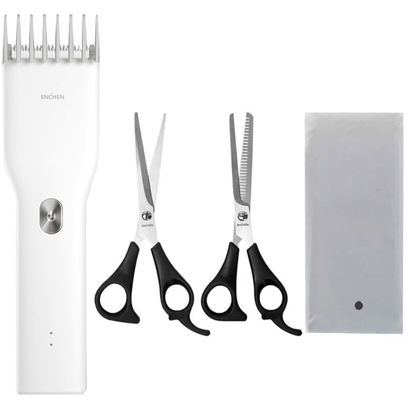 

Maquina de corte de pelo ENCHEN Boost, cortadora de pelo de dos velocidades recargable por USB, cortadora de pelo de bajo ruido, blanco