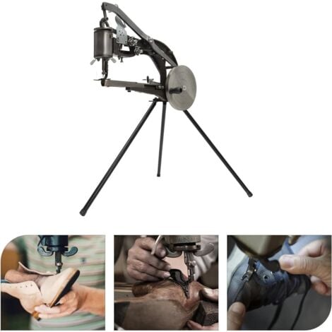 Máquina de coser manual 3 x ejes largos 360° - Máquina de coser manual para zapateros - Máquina de coser de metal - Máquina de coser especial para zapateros - Cuero - Hierro - Vintage