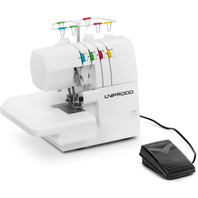 Uniprodo - Máquina de coser overlock - 1100 puntadas por minuto - led