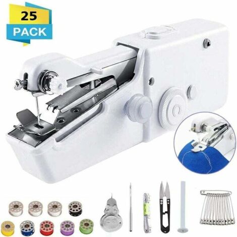 Máquina de coser portátil, mini máquina de coser inalámbrica portátil, mini máquina de coser para ropa de niños, accesorios de bricolaje para el hogar (batería no incluida)