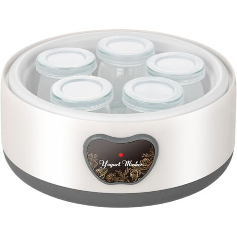 Máquina de Fabricantes de Yogurt eléctrico, máquina de Yogurt Maker - Pot Reutilizable con Tapa de 5 Tazas Fabricante de Yogurt,Contenedores automáticos de Olla de Barcos Yogur Hecho