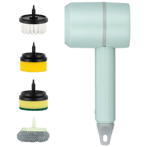 Máquina de limpieza eléctrica inalámbrica recargable por USB, cepillo automático para platos de cocina, herramienta de limpieza profesional para azulejos y bañeras.