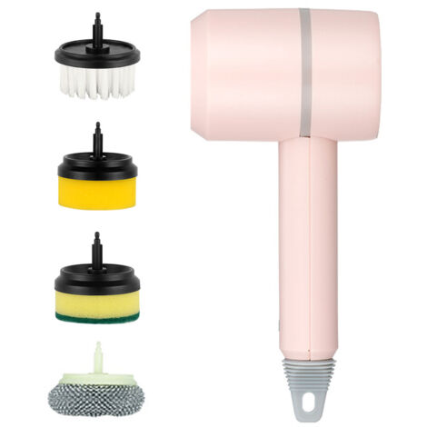 Máquina de limpieza eléctrica inalámbrica recargable por USB, cepillo automático para platos de cocina, herramienta de limpieza profesional para azulejos y bañeras.