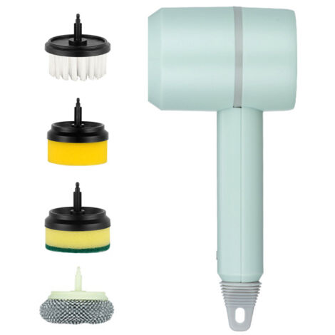Máquina de limpieza eléctrica inalámbrica recargable por USB, cepillo automático para platos de cocina, herramienta de limpieza profesional para azulejos y bañeras.