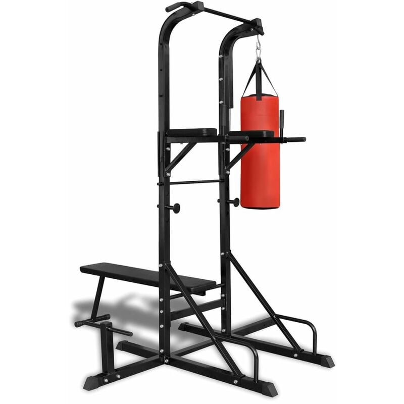 

Máquina de musculación con banco y saco de boxeo