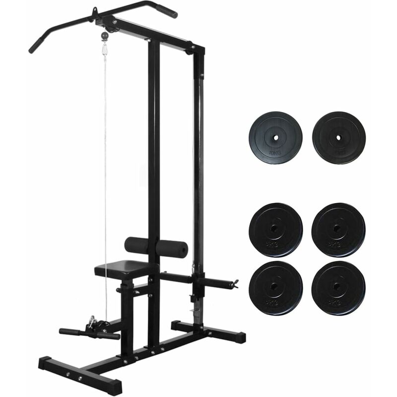 

vidaXL Máquina de musculación con discos de peso 40 kg - Negro