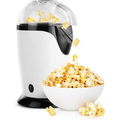 Máquina de palomitas de maíz – Máquina eléctrica automática e instantánea para hacer palomitas de maíz, diseño elegante, para uso doméstico (blanca)