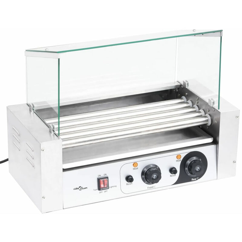 

Maquina de perritos calientes 5 rodillos tapa de vidrio 1000 W