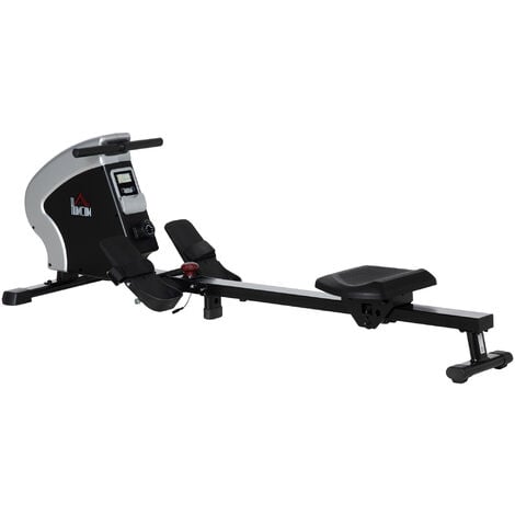 HOMCOM Máquina de Remo Ajustable con Pantalla LCD para Fitness y Ejercicios  de Musculación o Resistencia para Gimnasio Casa Carga 100KG