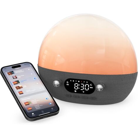 Máquina de ruido blanco, despertador con luz controlado por app, luz nocturna con ruido blanco y 11 sonidos relajantes, ayuda para dormir a bebés, niños y adultos, terapia de sonido para el insomnio y