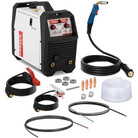 Máquina De Soldar MIG MAG Soldadora Por Hilo Equipo Multiproceso Pulso MMA 200 A