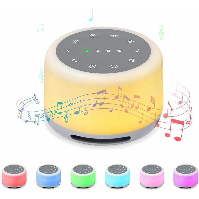 

Maquina de sonido de ruido blanco con luz ambiental Sonidos naturales y musica para dormir Maquina de sonido natural recargable Memoria de