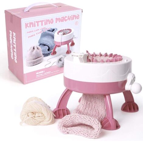 Máquina de tejer, kit de máquina de tejer de 22 agujas para adultos y principiantes, kit de máquina de tejer circular rotativa automática para gorros, calcetines,