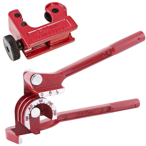 Máquina dobladora de tubos 3 en 1 de alta resistencia, herramienta de doblado manual de 6-8-10 mm 0-180 grados + máquina cortadora de tubos de 3-22 mm