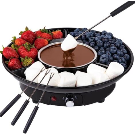 Máquina para fundir chocolate, fuente de chocolate para fondue, torre de fuente de chocolate con modo de calentamiento, con 2 tenedores para sumergir, para fiestas de Pascua y bodas.