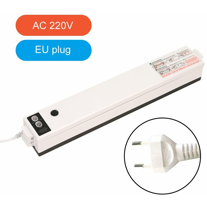 

Happyshopping - Maquina selladora al vacio Sellado automatico de aire al vacio con 10 bolsas Control tactil Sellador de alimentos LED Luces