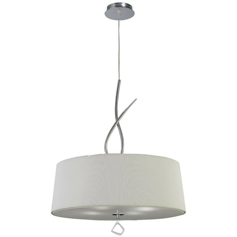 Inspired Mantra - Mara - Ceiling Pendant 4 Light E27 Round, Polished Chrome with Ivory White Shade