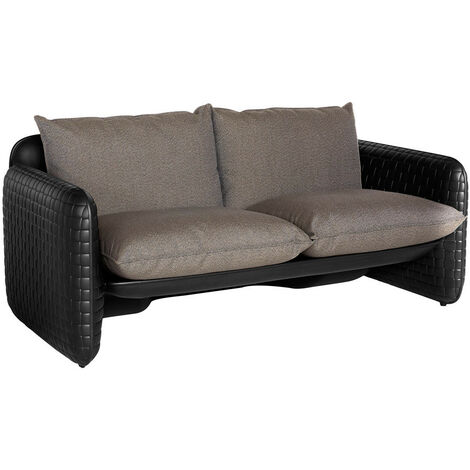 Mara Sofa Nero - Sabbia del deserto originale slide di design per giardino esterno interno colorata moderna polietilene made in Italy sedia seduta poltrona divano
