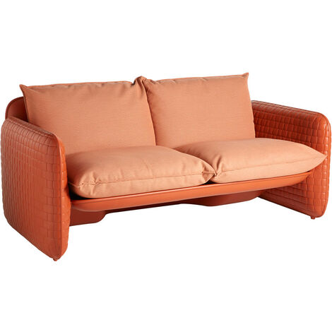 Mara Sofa  River blu - Cuoio arancione originale slide di design per giardino esterno interno colorata moderna polietilene made in Italy sedia seduta poltrona divano