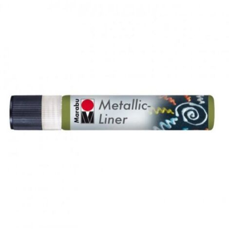 MARABU - METALLIC LINER COLORE METALLIZZATO UNIVERSALE 25ML - COLORE VERDE OLIVA  METALLIZZATO 765