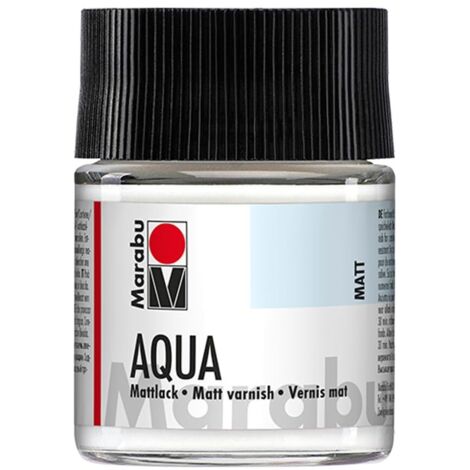 Marabu Vernice Opaca Aqua incolore, Bicchiere da 50 ml, Vernice acrilica Trasparente Opaca a Base d'Acqua, Resistente alla Luce, per la verniciatura di Molti Oggetti e Materiali Artigianali