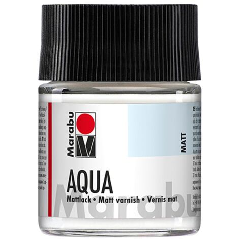 Marabu Vernice Opaca Aqua incolore, Bicchiere da 50 ml, Vernice acrilica Trasparente Opaca a Base d'Acqua, Resistente alla Luce, per la verniciatura di Molti Oggetti e Materiali Artigianali
