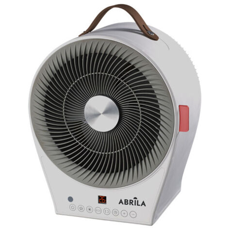 Maraja Radiateur Soufflant Électrique 2 en 1 Blanc/Gris 2000W 2 Puissances 4 Fonctions Affichage Minuterie (32x27x21cm)