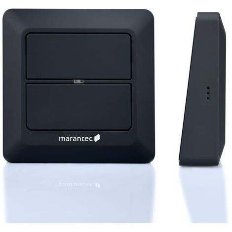 Marantec 161336 Trasmettitore a Parete, Pulsante a 2 canali per Porte del Garage Mrantec, Nero