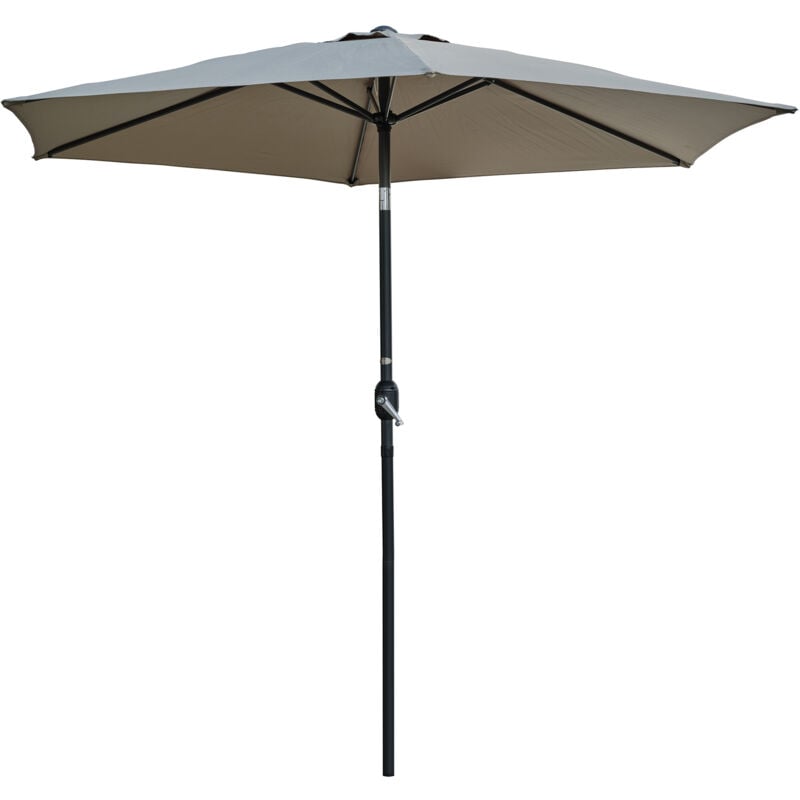 Dcb Garden - marbella - Parasol à manivelle en aluminium gris anthracite et toile kaki