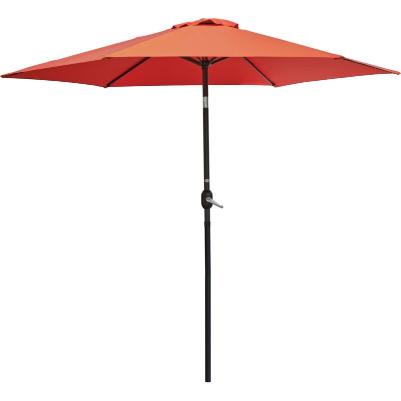 Dcb Garden - marbella - Parasol à manivelle en aluminium gris anthracite et toile terracotta
