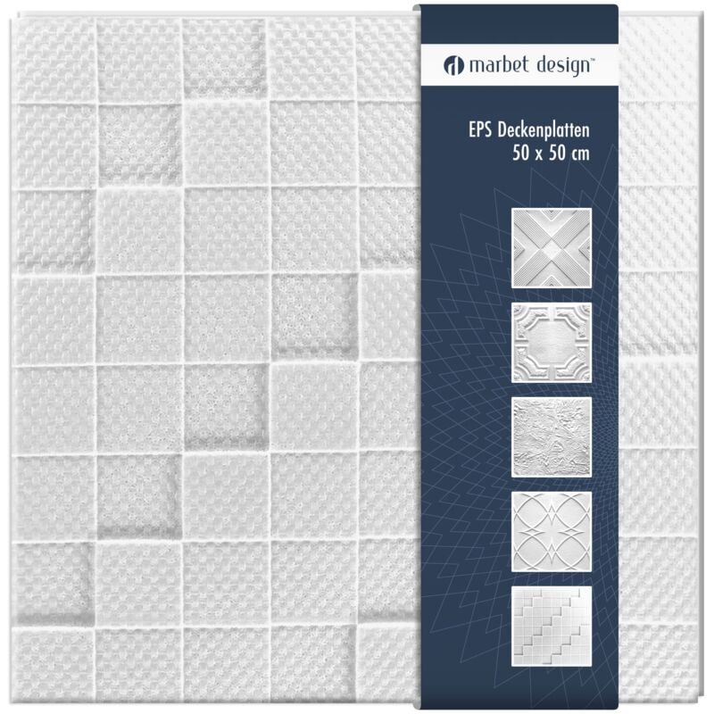 Dalles plafond polystyrène eps blanc 30 décors différents 50x50cm paquet économique: Manhattan, Forfait maximum (meilleur prix) - Marbet Design