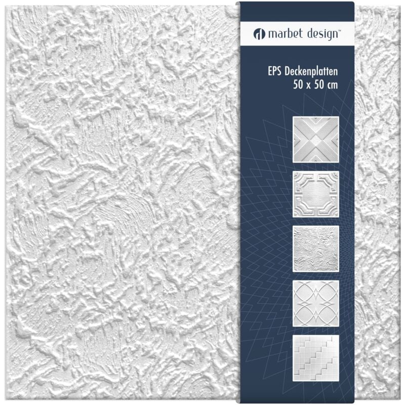 Dalles plafond polystyrène eps blanc 30 décors différents 50x50cm paquet économique: Paris, Forfait maximum (meilleur prix) - Marbet Design