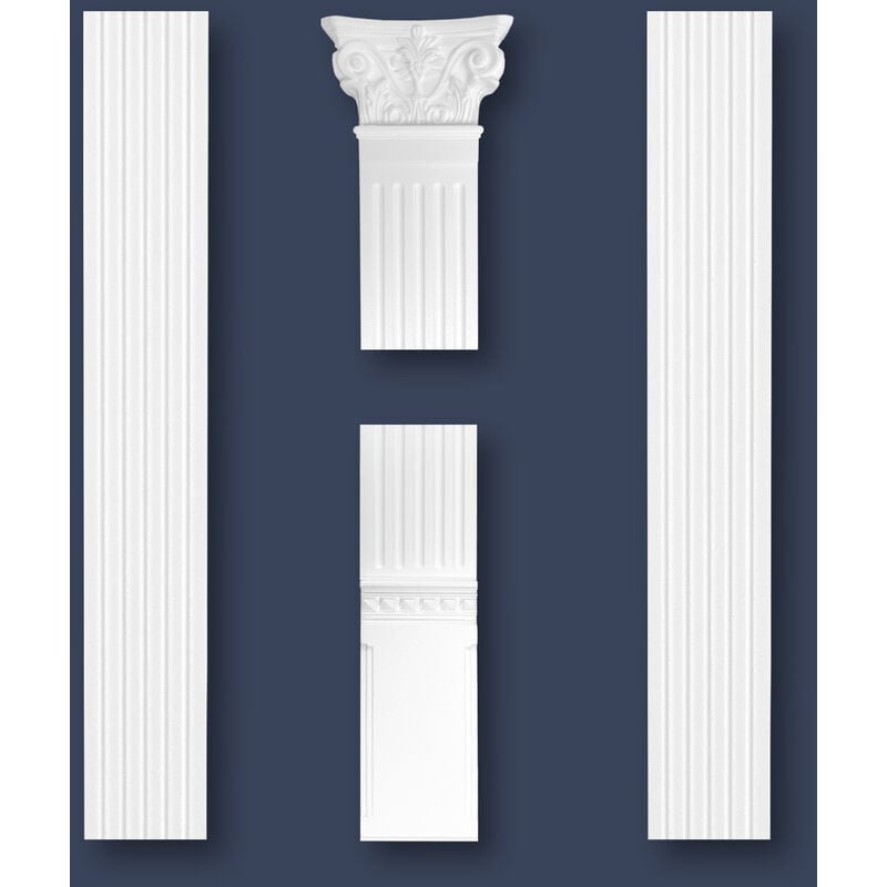 Pilastre Polystyrène Mur Colonne Moulure Décor Colonne Plat: PL-01 (de), weiß (de) - Marbet Design