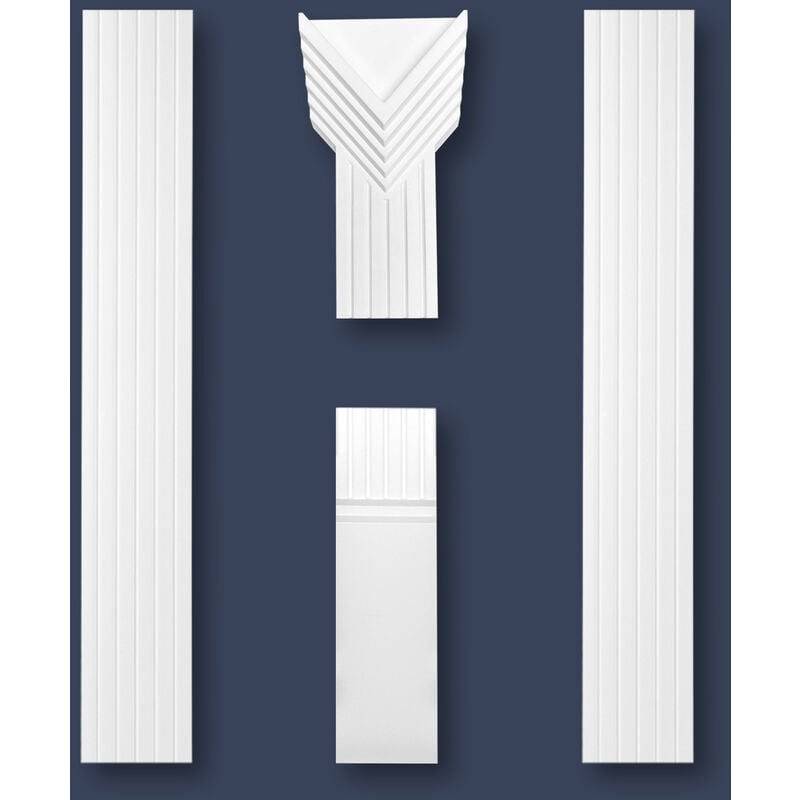 Pilastre Polystyrène Mur Colonne Moulure Décor Colonne Plat: PL-02 (de), weiß (de) - Marbet Design