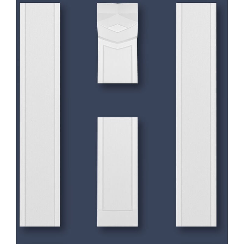 Pilastre Polystyrène Mur Colonne Moulure Décor Colonne Plat: PL-03 (de), weiß (de) - Marbet Design