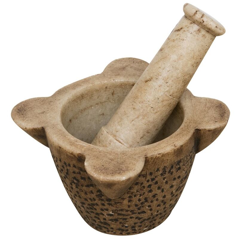 Marble mortar and pestle L19XD19XH18 CM