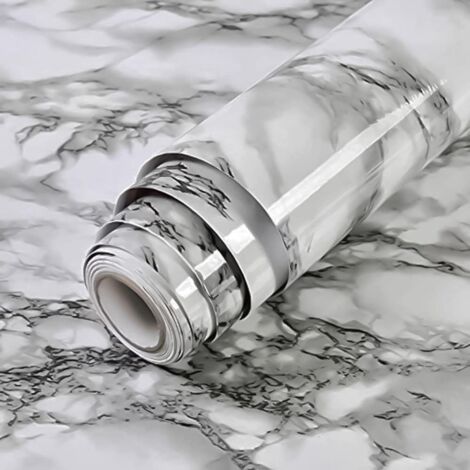 Marble Wallpaper, 40 x 300 cm Marble Furniture Adhesive Paper on the back with Adhesive Vinyl on the back, Furniture Adhesive for Kitchen, Cupboards