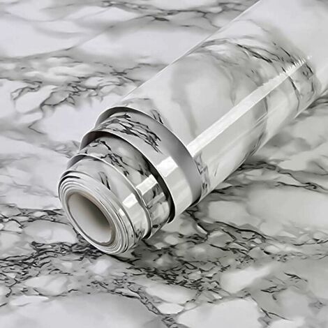 Marble Wallpaper, 40 x 300 Marble Self Adhesive Backed Wallpaper with Self Adhesive Vinyl Back, Furniture Adhesive for Kitchen, Cupboards