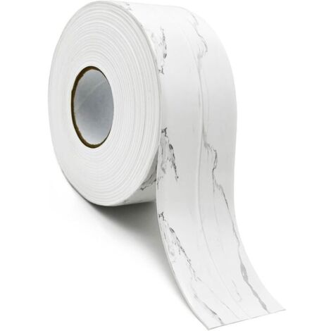Marbre Blanc   3.2m,Ruban Calfeutrage Bande D'étanchéité PVC Ruban Auto Adhésif Joint Baignoir Etanche Ruban Calfeutrage Décoratif Pour Evier Cuisine Baignoire Des Toilette Salle Bords