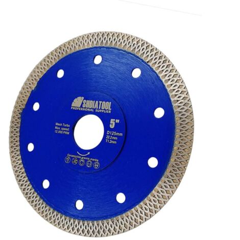 Marbre scie lame diamant porcelaine carrelage céramique disque de coupe à sec outil bleu filet tranche 125mm