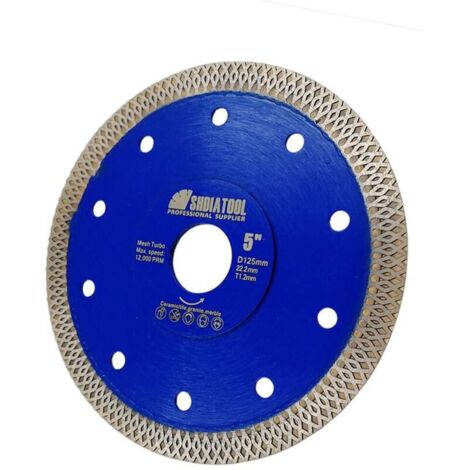 Marbre scie lame diamant porcelaine carrelage céramique disque de coupe à sec outil bleu filet tranche 125mm
