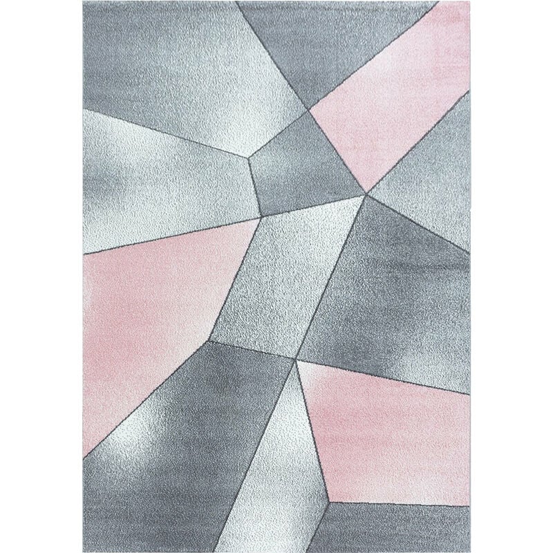 Beta - marbre - Tapis effet marbre (Rose - 120x170cm)