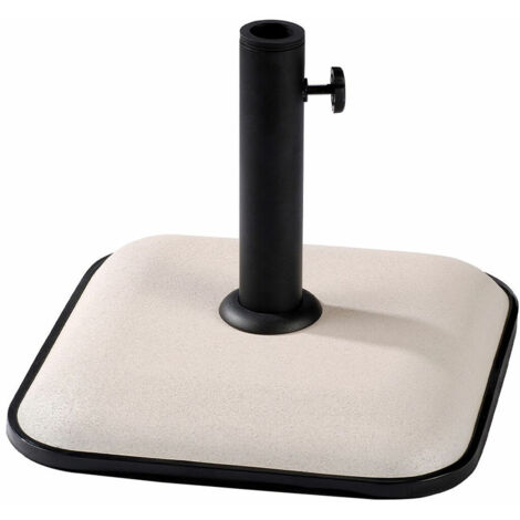 Marbueno Base Sombrilla Cuadrada Cemento 35X35X5 cm 11KG Blanco Jardin