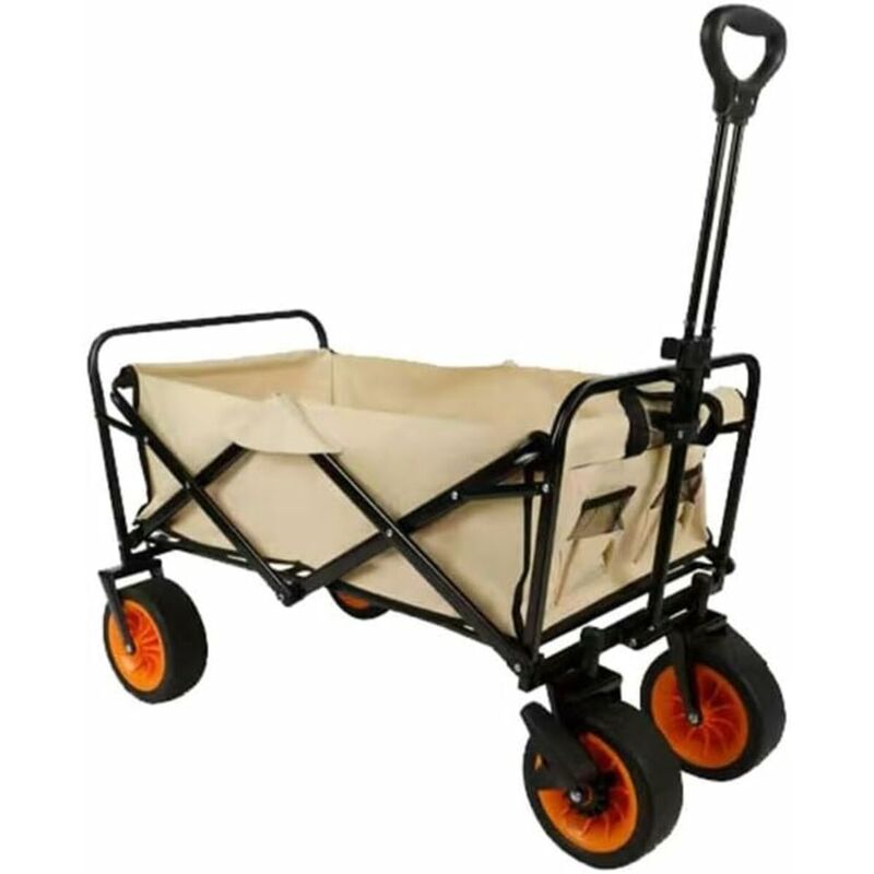 Chariot Multiusages Pliable Acier 200 kg Beige Jardin, Plage 86X50X59 cm - Marbueno