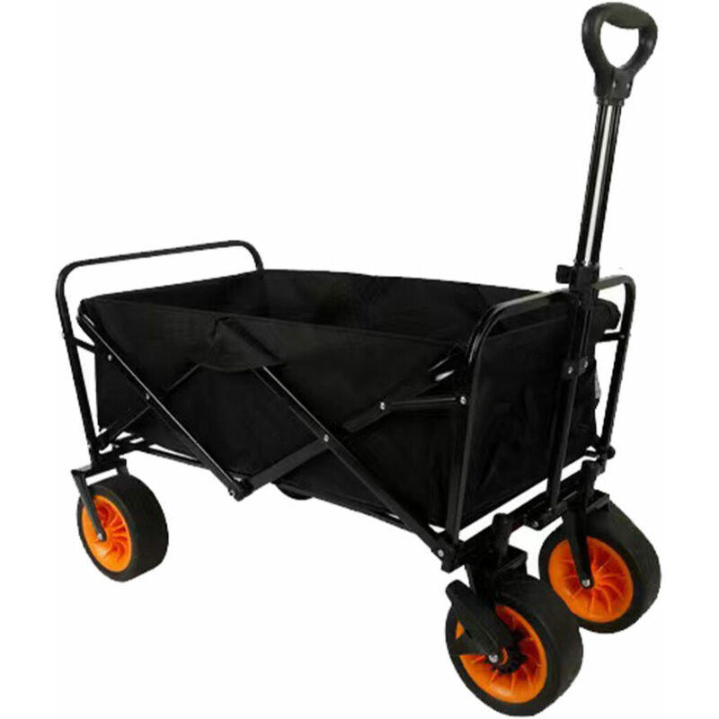 Chariot Multiusages Pliable Acier 200 kg Noir Jardin, Plage, Camping 86X50X59 cm - Marbueno