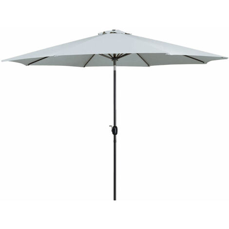 Marbueno Ombrellone Acciaio 8 Stecche Poliestere Bianco 300 cm