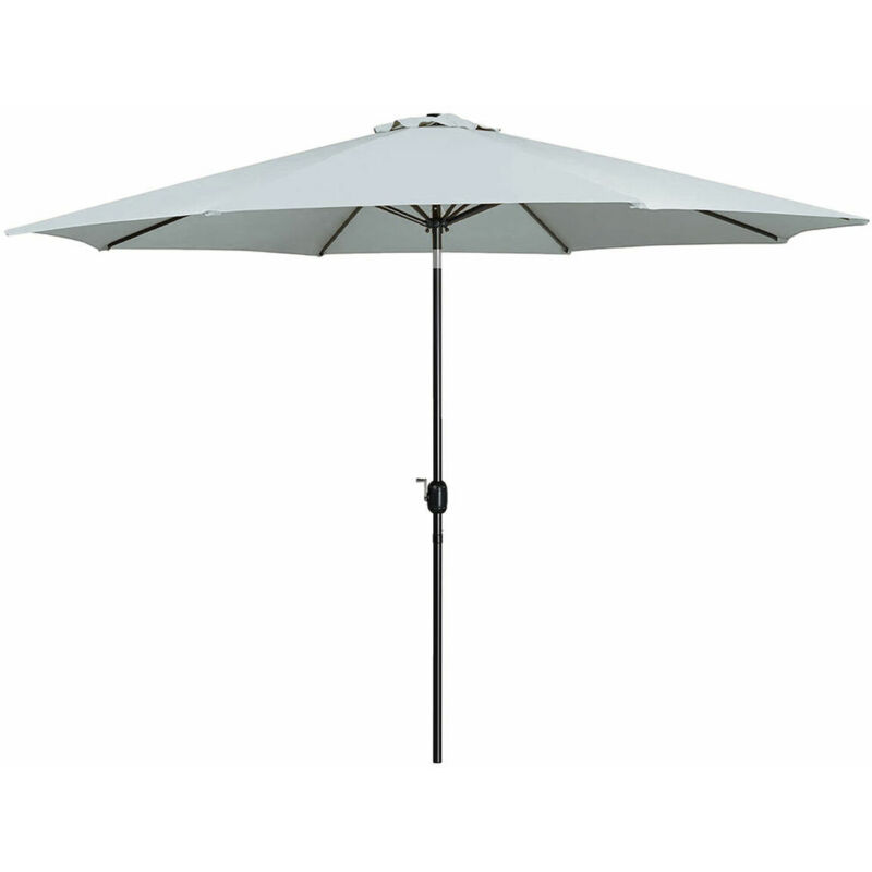 Parasol Acero 8 Varillas D270 cm Polyester Blanc Jardin, Piscine, Terrasse - Marbueno