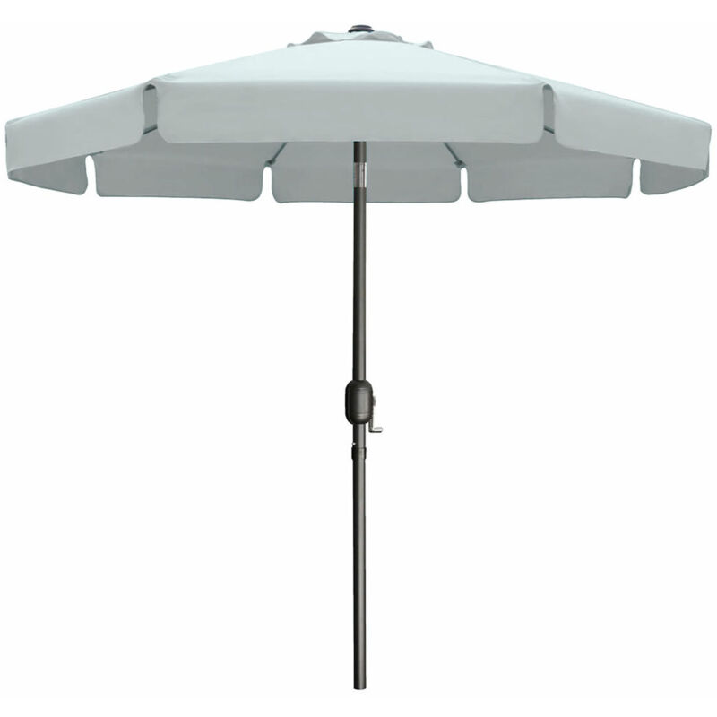 Parasol Acero 8 Varillas D300 cm Poliester Blanc Jardin, Piscine, Terrasse - Marbueno