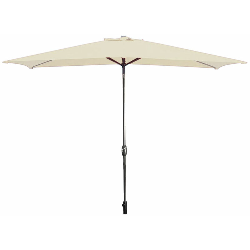 Parasol Acier 8 Brins 200x300 cm Polyester Beige Jardin, Piscine, Terrasse - Marbueno